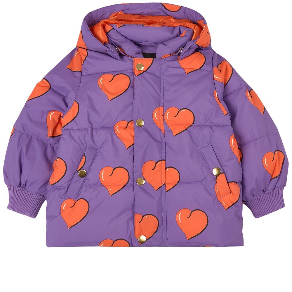 Så hurtigt som en flash Grøn baggrund Memo With Nice Price ⊦ Mini Rodini Hearts Puffer Jacket Purple Sale Online